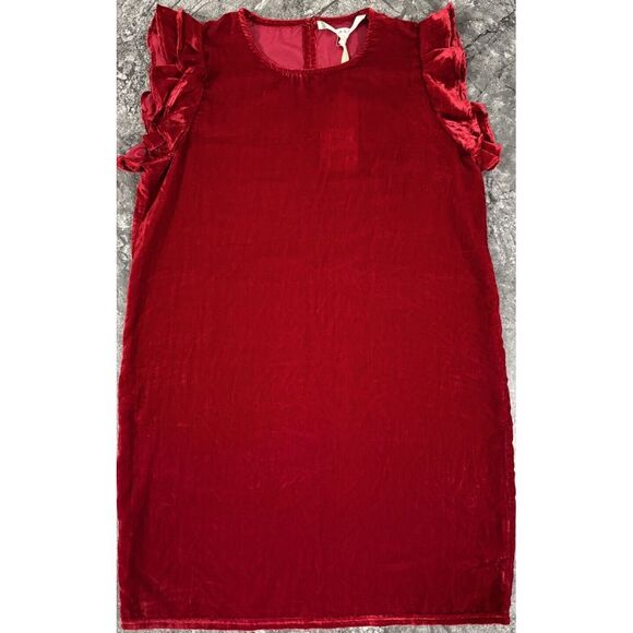 Chelsea & Violet Womens Velvet Flutter Sleeve Mini Dress Red NWT Sz M - Picture 4 of 14